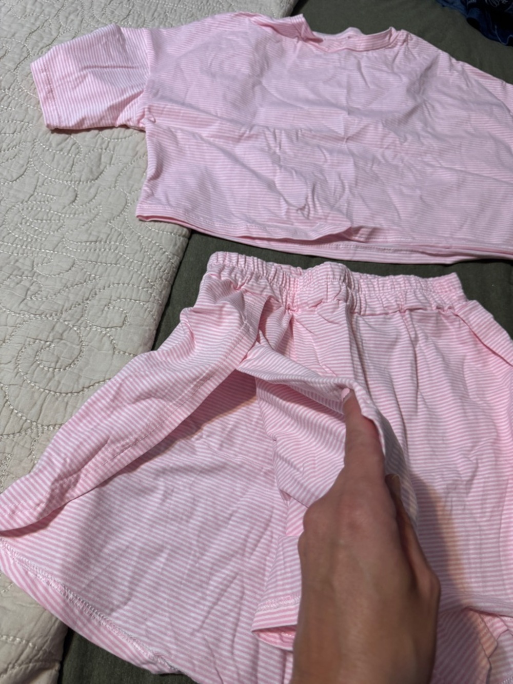 Viral Pink Striped Two-Piece Lounge Set